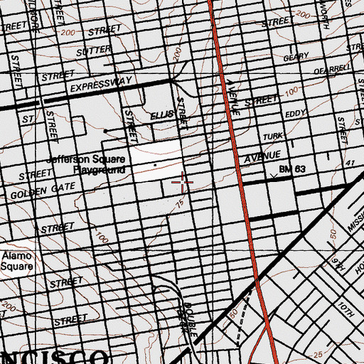 Topographic Map of John Swett Elementary School, CA