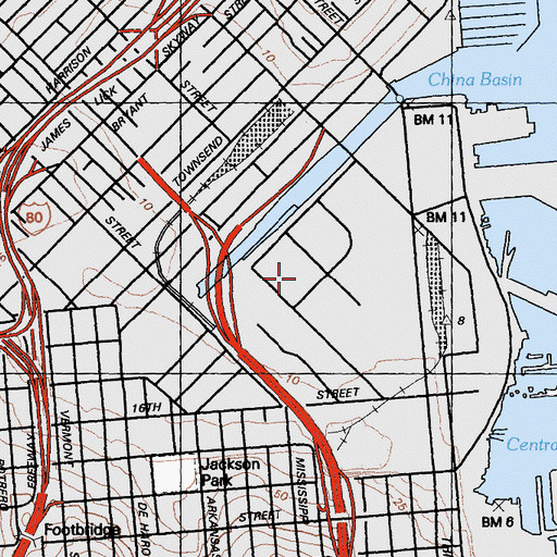Topographic Map of Mission Bay (historical), CA