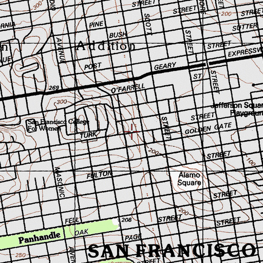 Topographic Map of New Liberation Presbyterian Church, CA