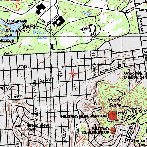 Topographic Map of Newcomer High School, CA