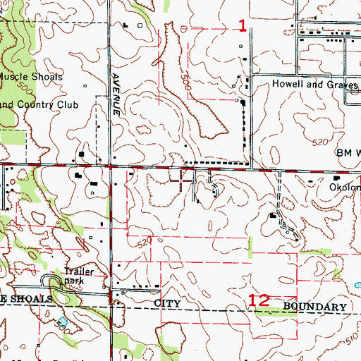 Topographic Map of Tri-Cities Division, AL
