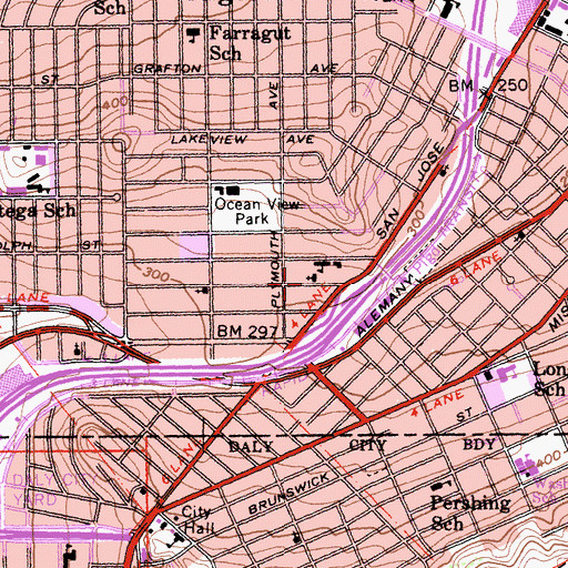 Topographic Map of Saint Michaels Roman Catholic Church, CA