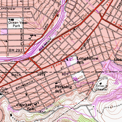 Topographic Map of San Francisco Christian School, CA