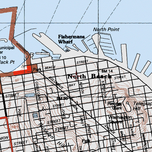 Topographic Map of Northpoint Centre Shopping Center, CA