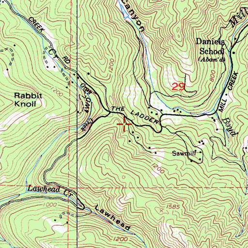 Topographic Map of The Ladder, CA