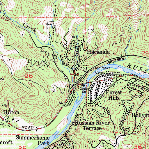 Topographic Map of McPeak Cemetery, CA