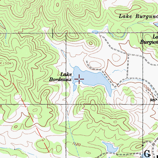 Topographic Map of Lake Bordeaux, CA