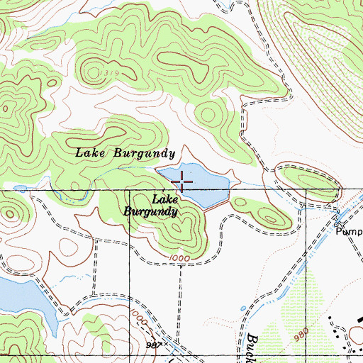 Topographic Map of Lake Burgundy, CA
