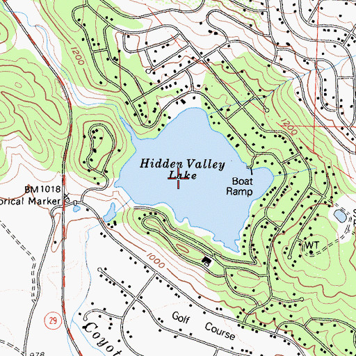 Topographic Map of Hidden Valley Lake, CA