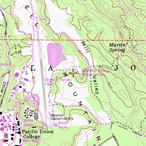 Topographic Map of Bradley Young Observatory, CA
