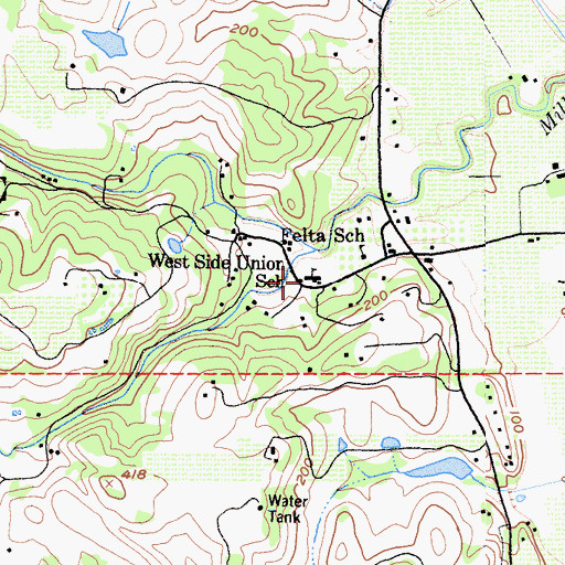 Topographic Map of West Side Elementary School, CA