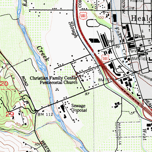 Topographic Map of Christian Family Center Pentecostal Church of God, CA