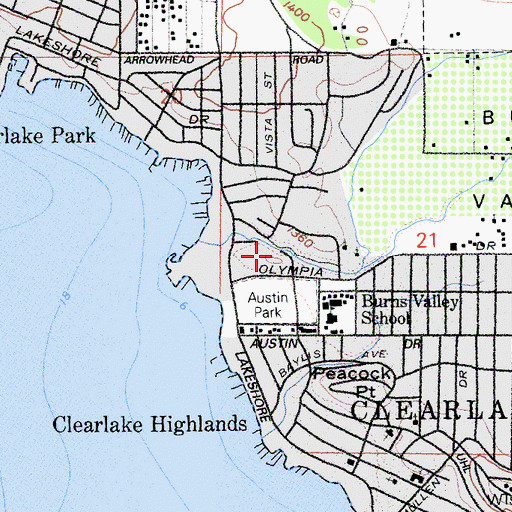 Topographic Map of Austin Park, CA