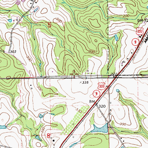 Topographic Map of Opp Division, AL