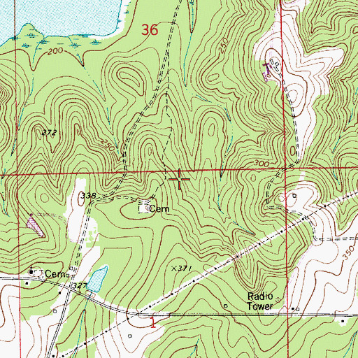 Topographic Map of Rose Hill-Gantt Division, AL