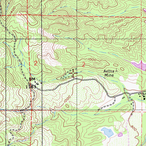 Topographic Map of Aetna Mine, CA