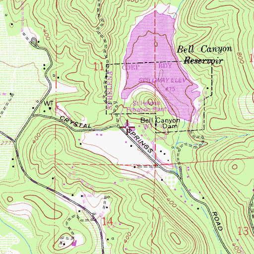 Topographic Map of Saint Helena Water Treatment Plant, CA