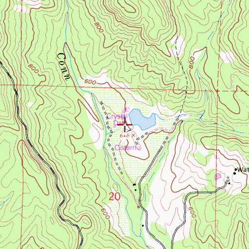Topographic Map of Crystal Dam, CA