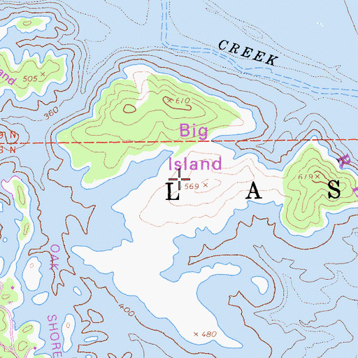 Topographic Map of Big Island, CA