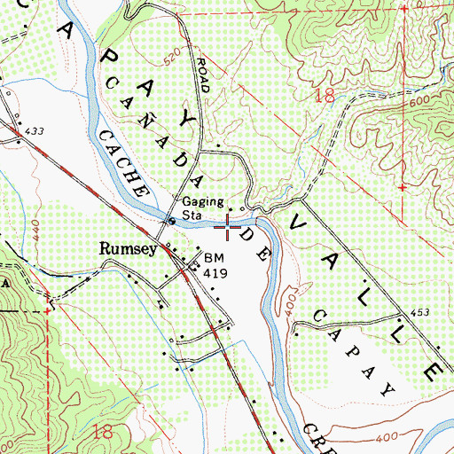 Topographic Map of Brushy Creek, CA