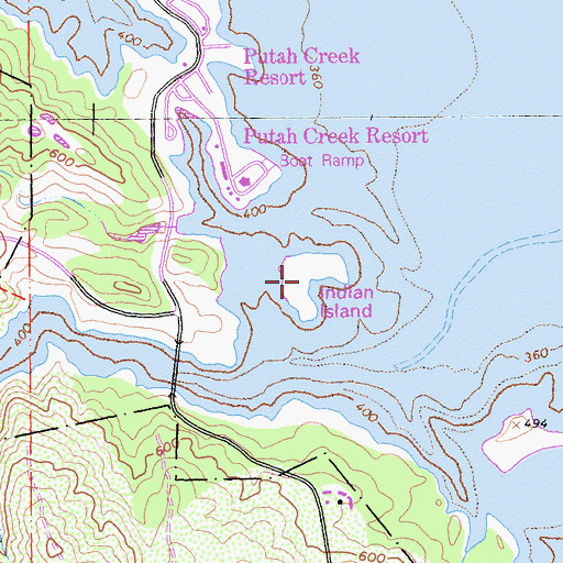 Topographic Map of Indian Island, CA