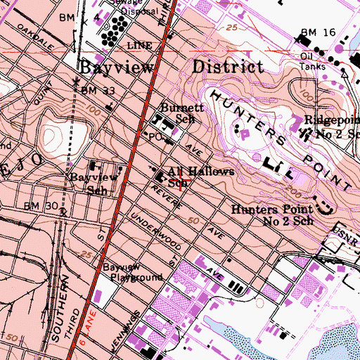 Topographic Map of Bell Chapel Christian Methodist Episcopal Church, CA
