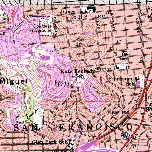 Topographic Map of Billy Goat Hill Park, CA