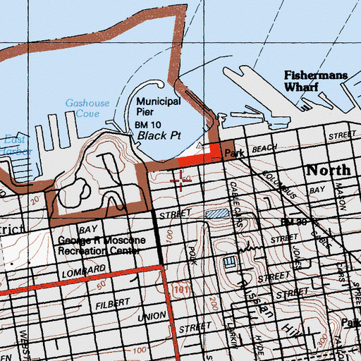 Topographic Map of California Crafts Museum, CA