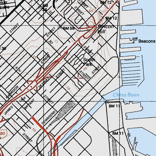 Topographic Map of Cartoon Art Museum, CA