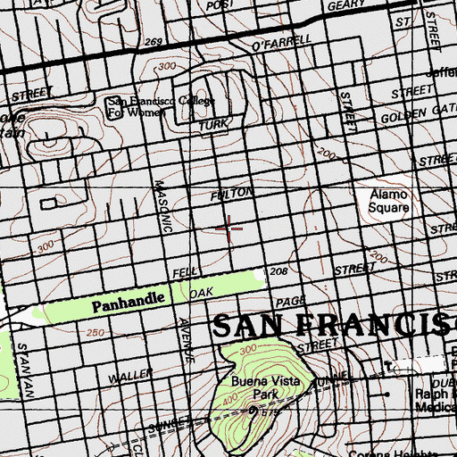 Topographic Map of Cleaver Memorial Church of God in Christ, CA