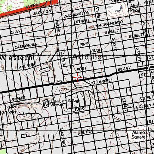 Topographic Map of Hamilton Memorial Church of God in Christ, CA