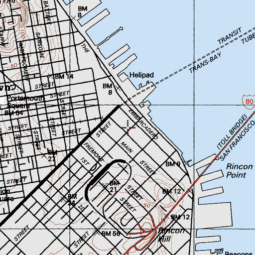 Topographic Map of Jewish Community Museum, CA
