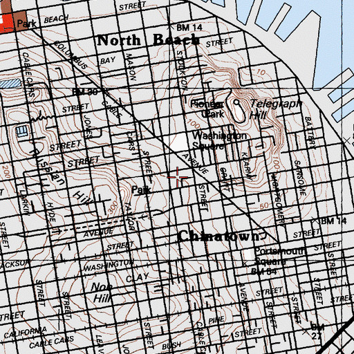 Topographic Map of North Beach Museum, CA