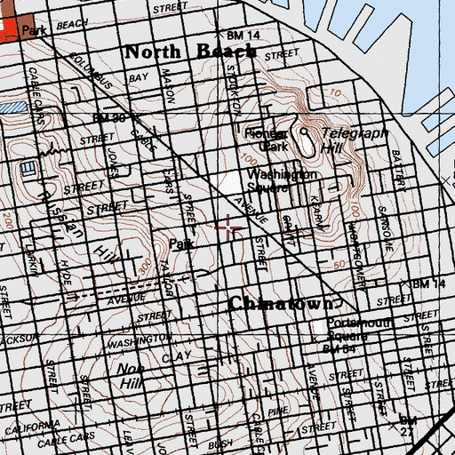 Topographic Map of North Beach Museum, CA