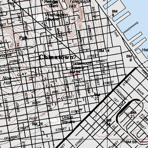 Topographic Map of Pacific Heritage Museum, CA