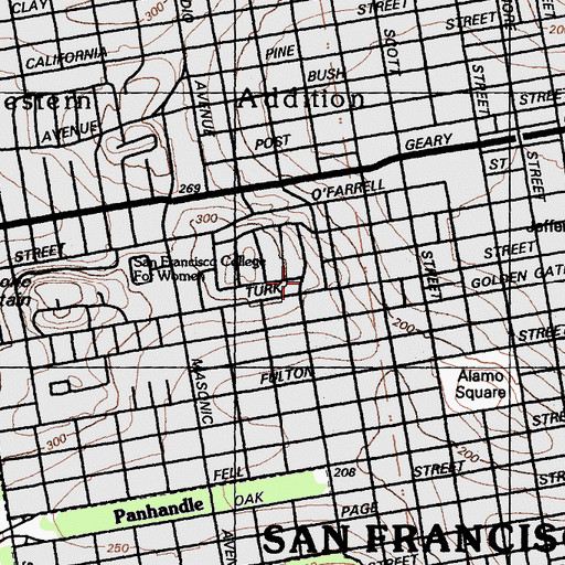 Topographic Map of Saint John the Baptist Serbian Orthodox Church, CA