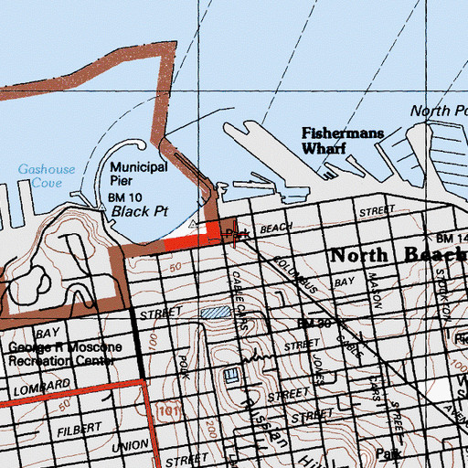 Topographic Map of San Francisco International Toy Museum, CA