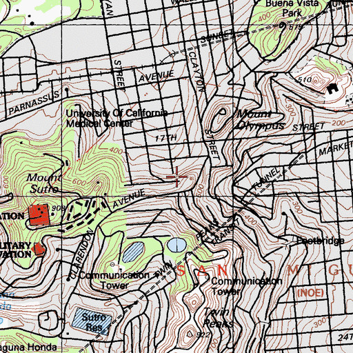 Topographic Map of Tankhill Park, CA