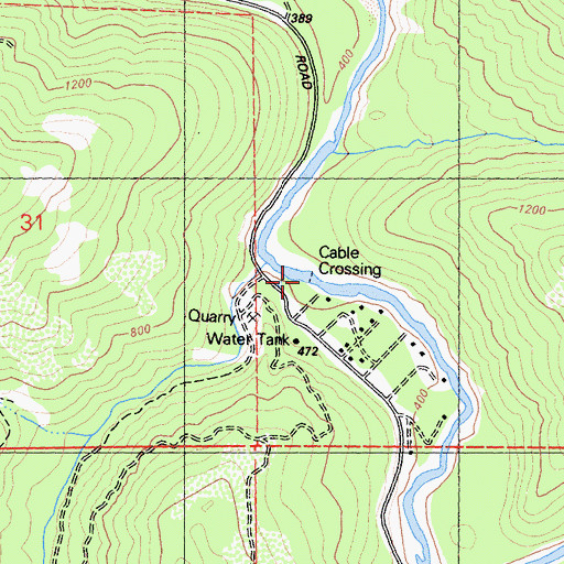 Topographic Map of Cable Crossing, CA