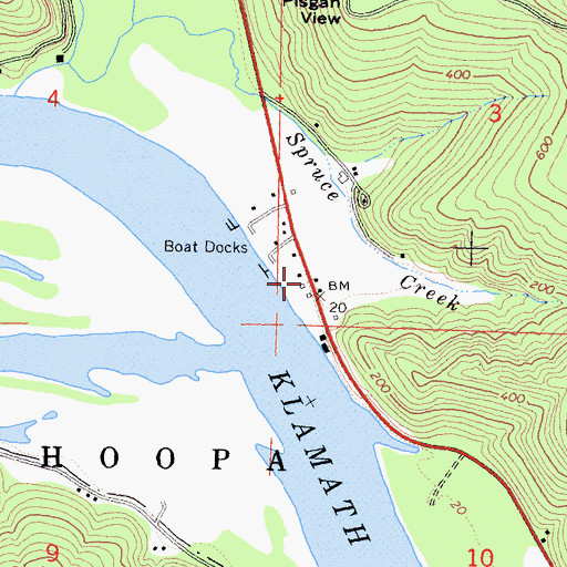Topographic Map of Camp Klamath, CA