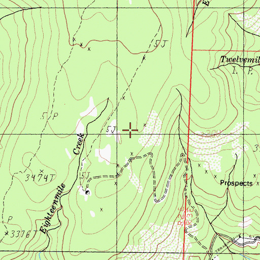 Topographic Map of Cold Spring, CA