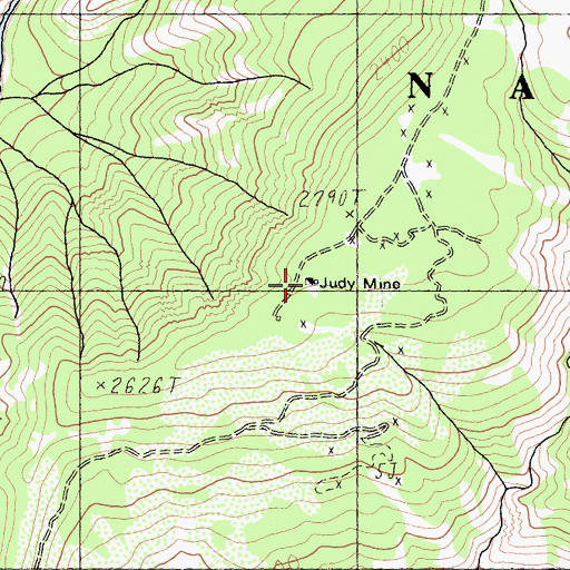 Topographic Map of Judy Mine, CA