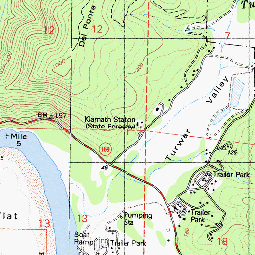 Topographic Map of Klamath Station, CA