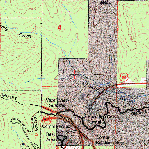 Topographic Map of Randolph Collier Tunnel, CA