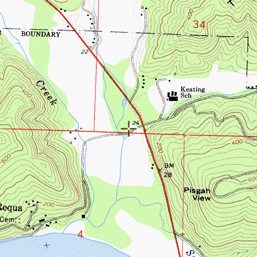 Topographic Map of Requa School (historical), CA