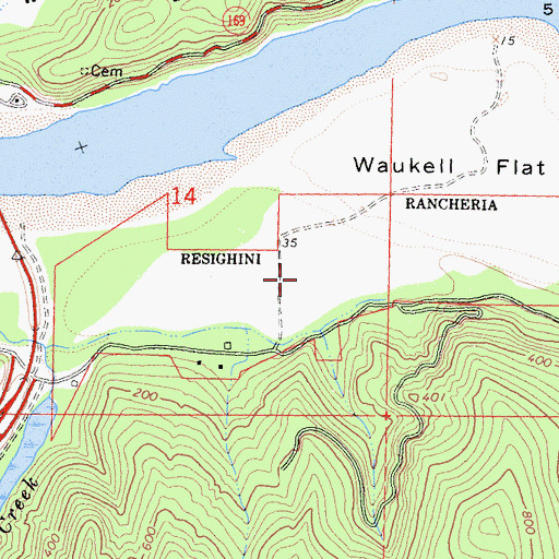 Topographic Map of Resighini Rancheria, CA