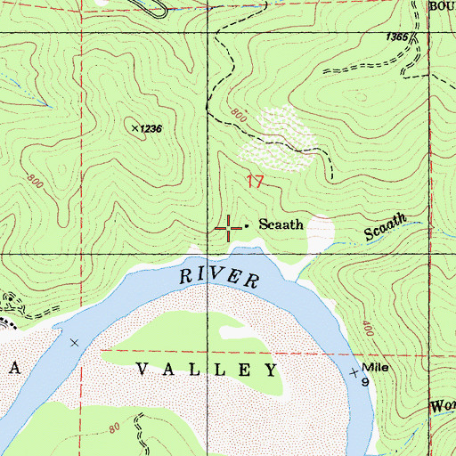 Topographic Map of Scaath, CA