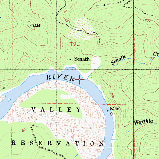 Topographic Map of Scaath Creek, CA