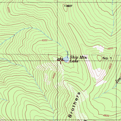 Topographic Map of Ship Mountain Lake, CA