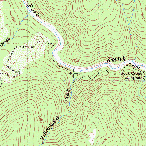 Topographic Map of Yellowjacket Creek, CA